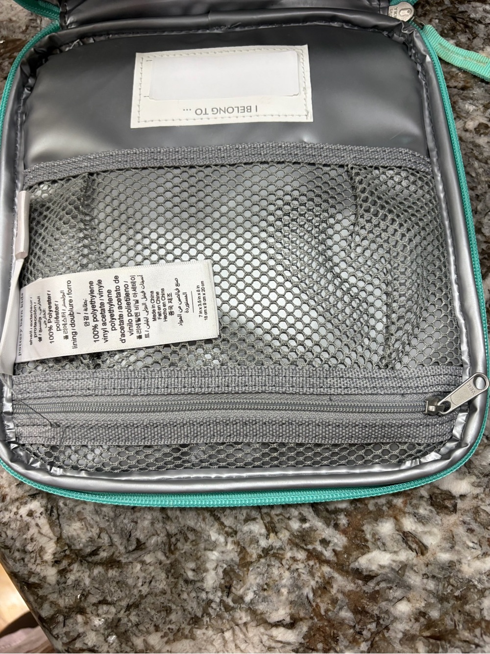 Pottery Barn Kids Pink Spider Web Lunchbox with Teal Trim - Picture 2 of 11